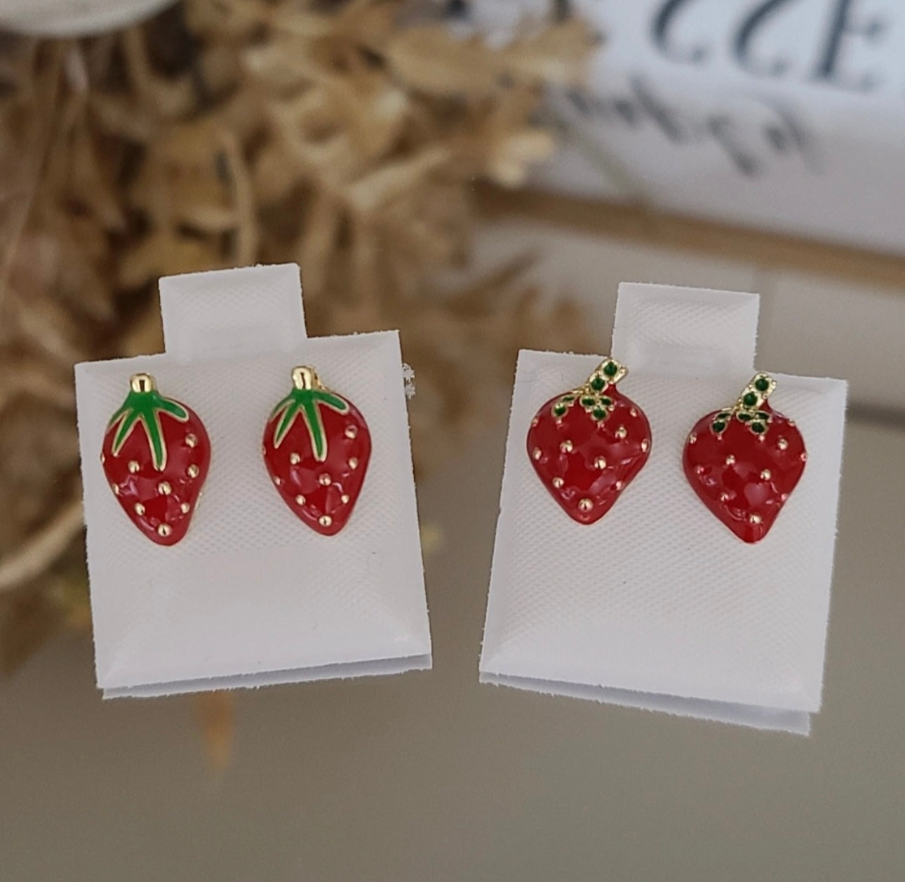 π Strawberry Sweetheart Studs β Cute & Quirky