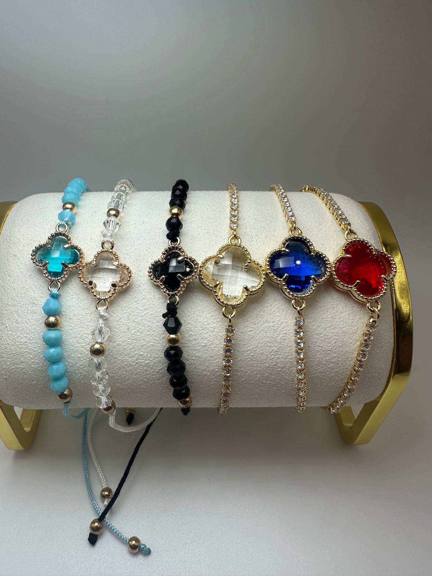 Add a splash of color to your wrist with this stunning Clover Bracelet.