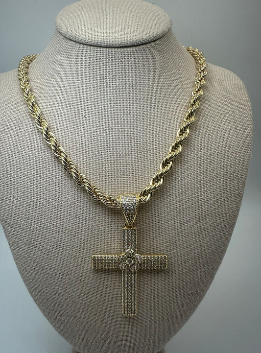 Gold Cross Pendant Necklace