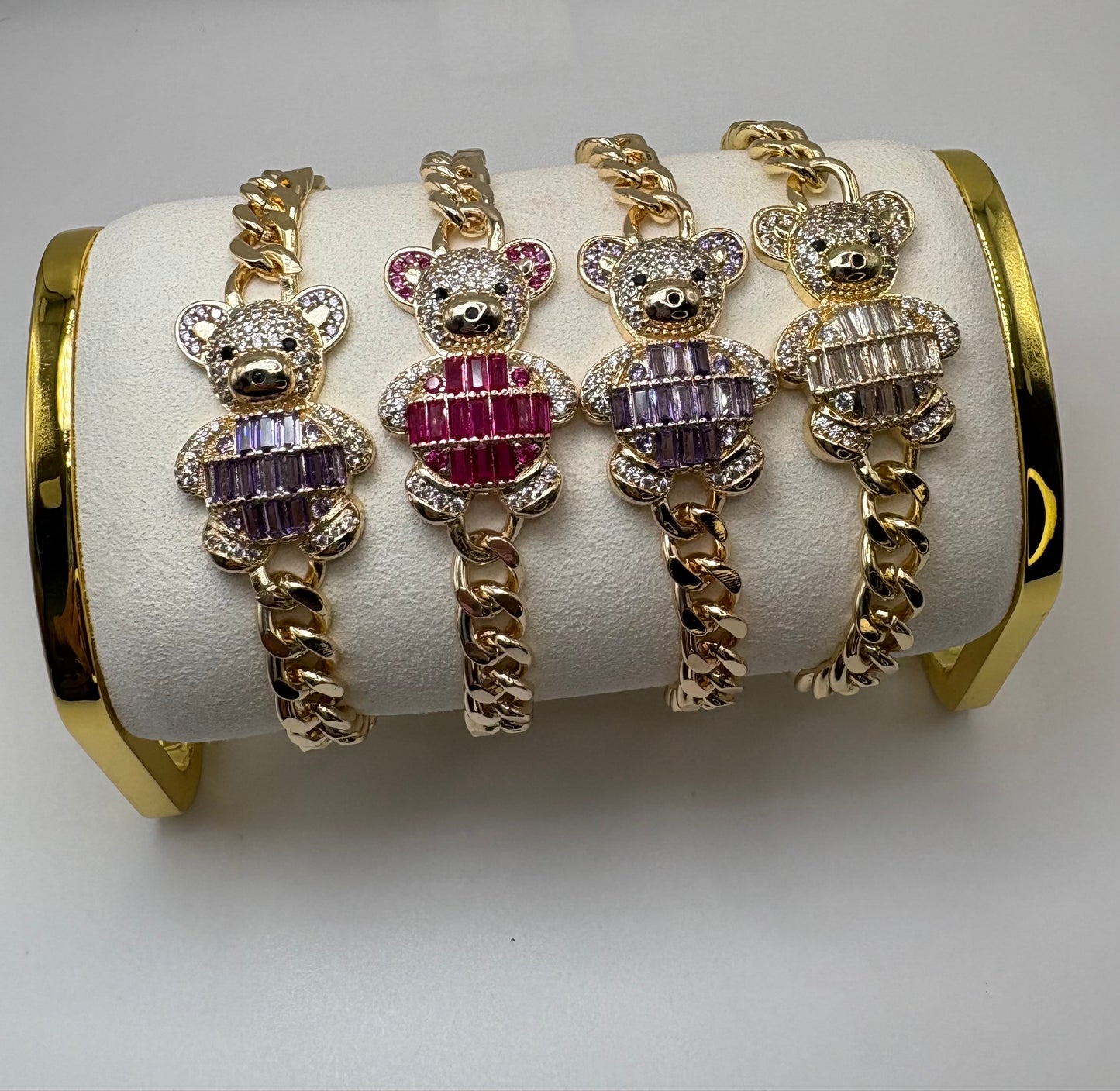 Adorn your wrist with this adorable Gold Teddy Bear Bracelet.