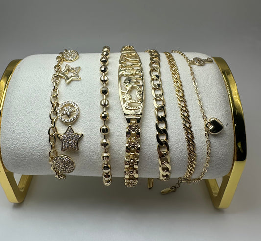 Elevate your wrist game with this stunning Gold Bracelet, price is per each one.