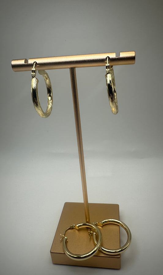 Textured Gold Hoop Earrings